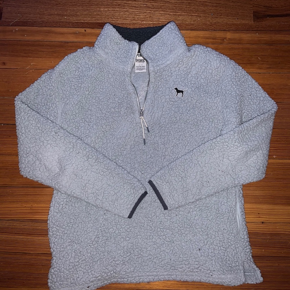Sherpa pink quarter zip